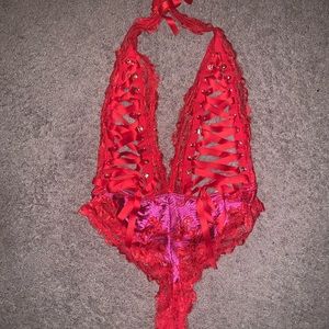 SavageXFenty Goji Red Playsuit